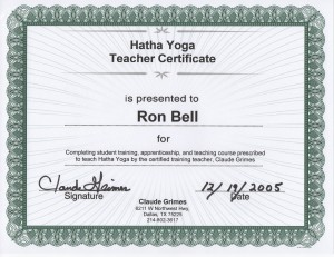 Gold Wing Psychic Yoga Teacher Certificate